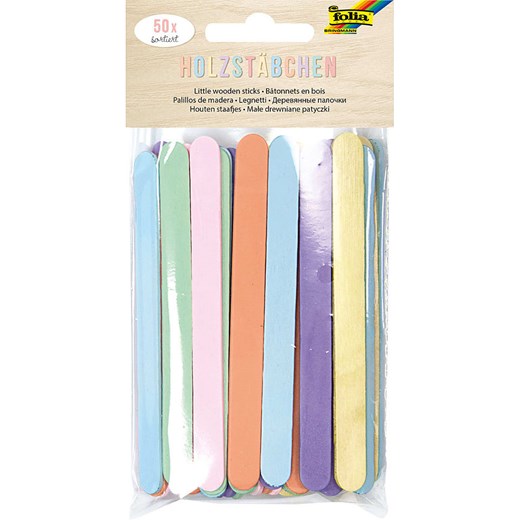 Drewniane patyczki (50 szt.) w różnych kolorach Folia onesize Limango Polska