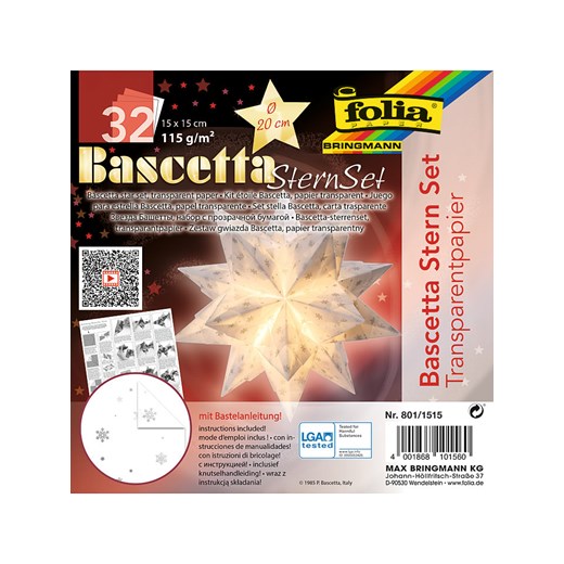 Zestaw w kolorze białym do origami - Ø 20 cm Folia onesize Limango Polska