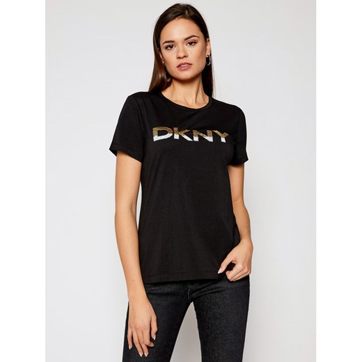DKNY T-Shirt P0JWSDNA Czarny Regular Fit S MODIVO