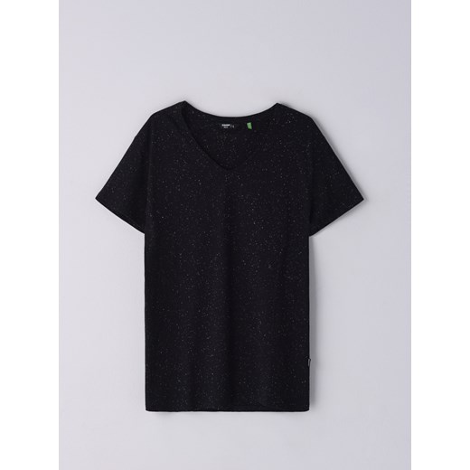 Cropp - Koszulka basic z organicznej bawełny - Czarny Cropp S Cropp