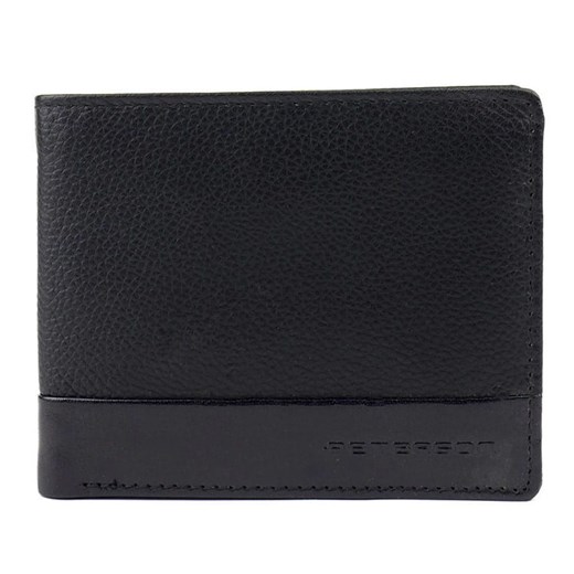 Czarny męski portfel skórzany Peterson 399-1-1 Peterson promocyjna cena Galmark