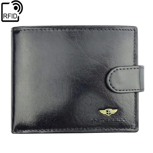 Czarny męski portfel skórzany Peterson 306-RFID-2-1-1 Peterson okazyjna cena Galmark