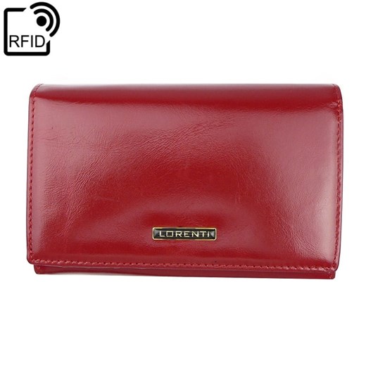 Damski portfel skórzany Lorenti 76112-NIC RFID RED Lorenti promocyjna cena Galmark