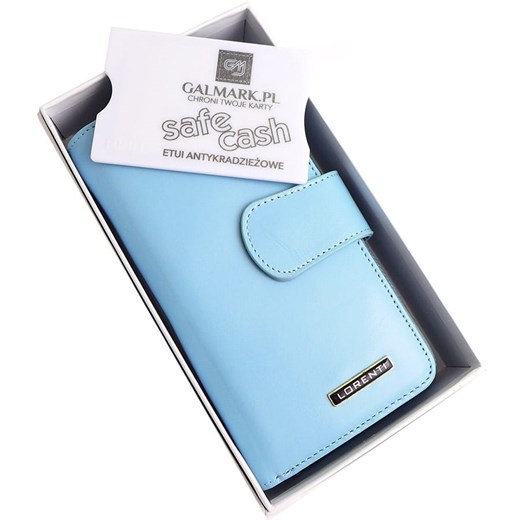 Niebieski damski portfel skórzany Lorenti 76116 NIC L.B Lorenti wyprzedaż Galmark