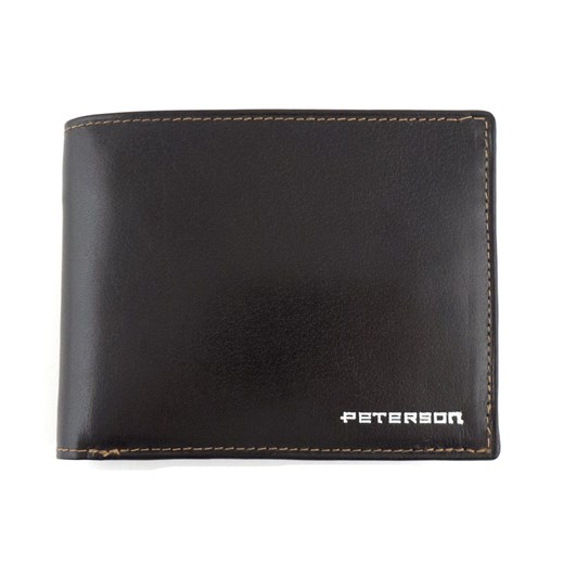 Brązowy męski portfel skórzany Peterson 325-2-2-1 Peterson okazja Galmark