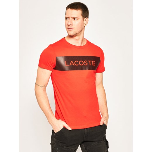 Lacoste T-Shirt TH4865 Czerwony Regular Fit Lacoste 5 wyprzedaż MODIVO