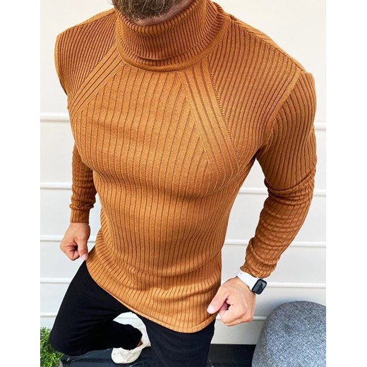 Sweter męski brązowy Dstreet 