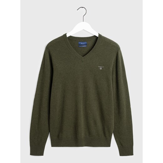 Sweter wełniany w kolorze khaki Gant XS Limango Polska