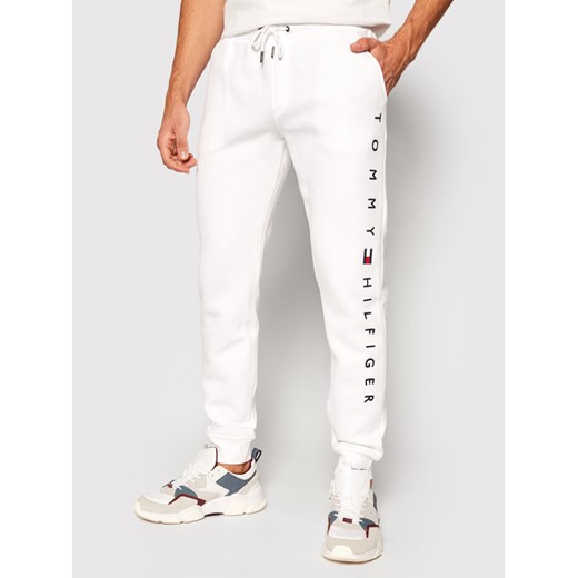 TOMMY HILFIGER Spodnie dresowe Basic Branded MW0MW15236 Biały Regular Fit Tommy Hilfiger L MODIVO