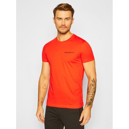 Calvin Klein Jeans T-Shirt J30J315245 Czerwony Slim Fit M MODIVO