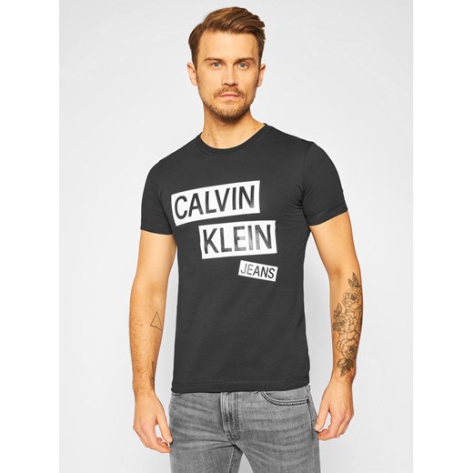 Calvin Klein Jeans T-Shirt Blocks Logo J30J316483 Czarny Regular Fit XL MODIVO