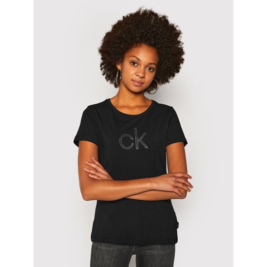 Calvin Klein T-Shirt Ck Stud Logo K20K202155 Czarny Regular Fit Calvin Klein XS MODIVO