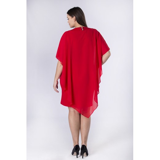 dopasowana sukienka z tiulową narzutką i błyszczącą aplikacją na biuście Manumo Uniwersalny manumo