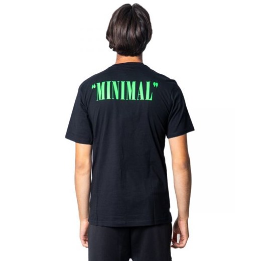 Minimal T-shirt Mężczyzna - WH7-SCRITTA_LOGO_FLUO_9 - Czarny S Italian Collection Worldwide