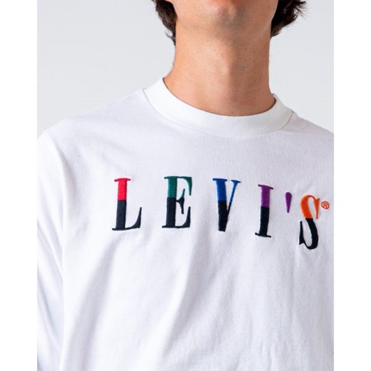Levi`s T-shirt Mężczyzna - LS GRAPHIC MOCKNECK TEE - Biały M Italian Collection Worldwide
