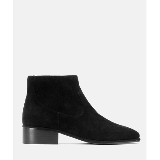 Botki Kazar na obcasie skórzane na zamek 