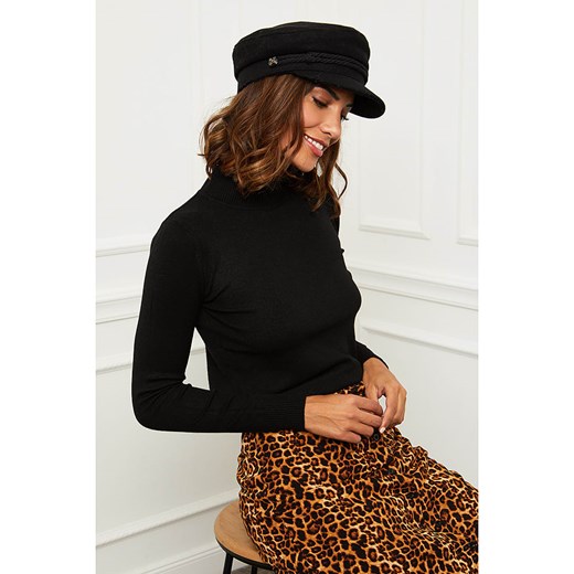 Sweter damski czarny Soft Cashmere kaszmirowy z okrągłym dekoltem 