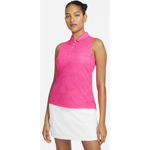 Damska koszulka polo bez rękawów do golfa z nadrukiem Nike Dri-FIT - Różowy Nike 2XL Nike poland