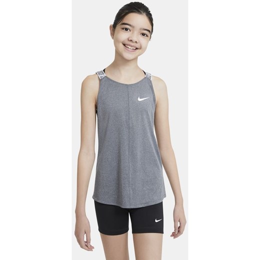 Koszulka treningowa bez rękawów dla dużych dzieci (dziewcząt) Nike Dri-FIT - Czerń Nike XS Nike poland