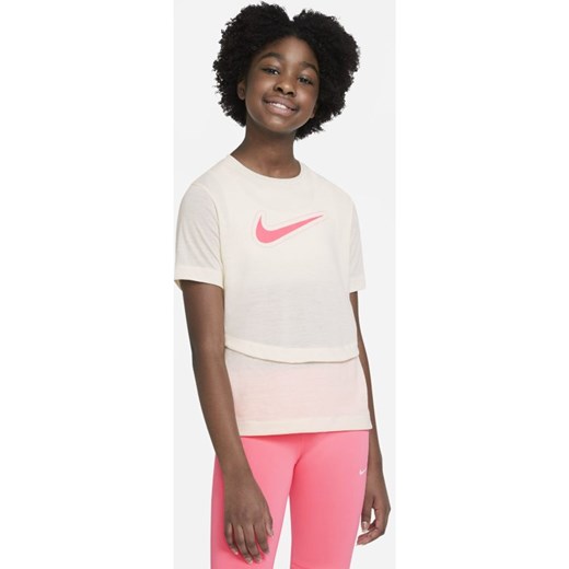 Koszulka treningowa z krótkim rękawem dla dużych dzieci (dziewcząt) Nike Dri-FIT Trophy - Biel Nike S Nike poland