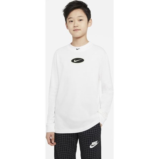 T-shirt z długim rękawem dla dużych dzieci (chłopców) Nike Sportswear - Biel Nike XS Nike poland