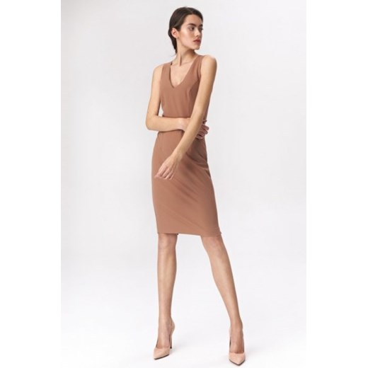 Sukienka Karmelowa sukienka mini S134 Carmel - Nife Nife 40 Mywear
