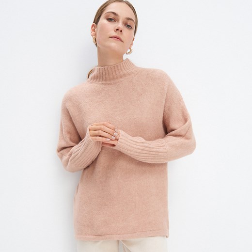 Mohito - Dzianinowy sweter z półgolfem - Różowy Mohito XXS Mohito