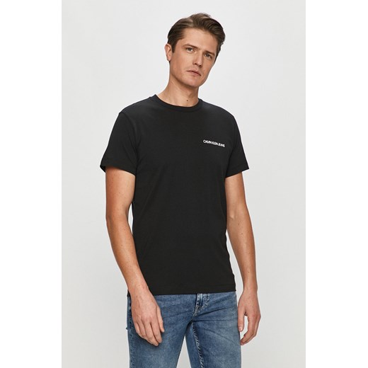 T-shirt męski Calvin Klein z napisem z krótkim rękawem 