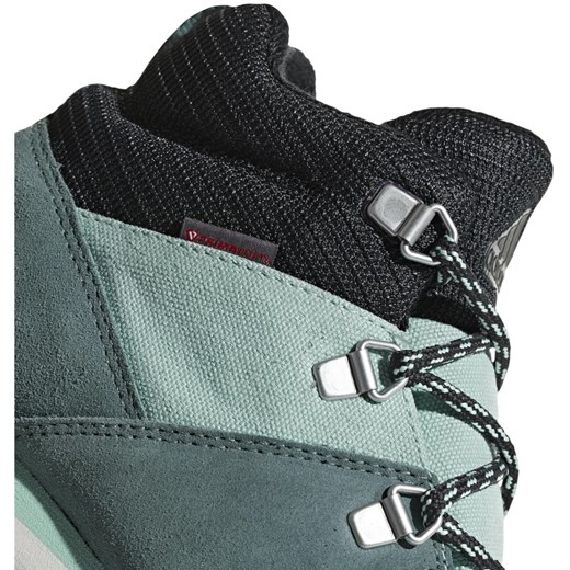 Buty trekkingowe dziecięce zielone Adidas sznurowane 