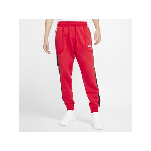Męskie dzianinowe spodnie typu jogger Nike Air - Czerwony Nike S Nike poland
