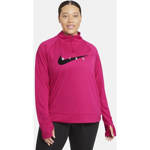 Damska koszulka do biegania Nike Swoosh Run (duże rozmiary) - Czerwony Nike 1X Nike poland