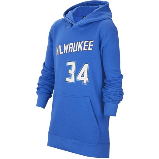 Bluza z kapturem dla dużych dzieci Giannis Antetokounmpo Bucks City Edition Nike NBA - Niebieski Nike S Nike poland