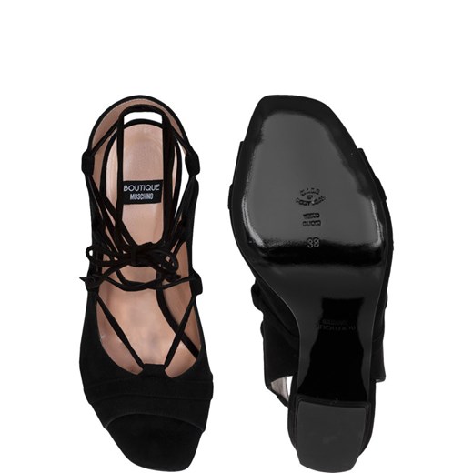 Boutique Moschino Skórzane sandały na słupku 38,5 Gomez Fashion Store okazyjna cena