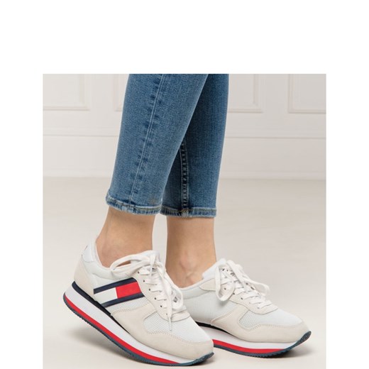 Buty sportowe damskie Tommy Jeans sneakersy ze skóry sznurowane 