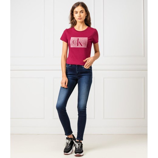 CALVIN KLEIN JEANS T-shirt DISTRESSED MONOGRAM | Slim Fit XS wyprzedaż Gomez Fashion Store