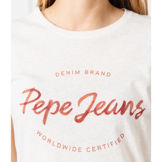 Pepe Jeans London T-shirt ERIN | Regular Fit | z dodatkiem lnu XS Gomez Fashion Store promocja