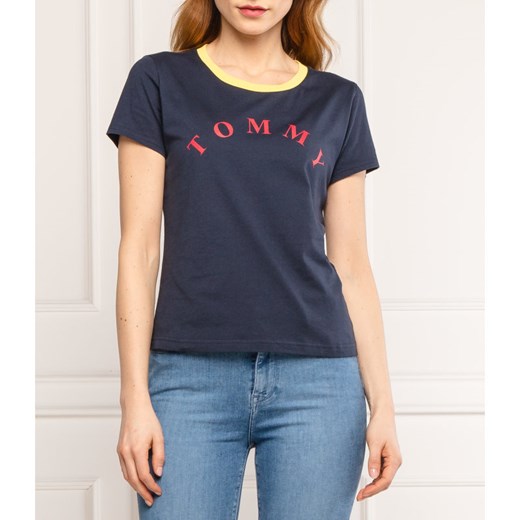 Tommy Hilfiger T-shirt Slogan | Regular Fit Tommy Hilfiger XS okazja Gomez Fashion Store