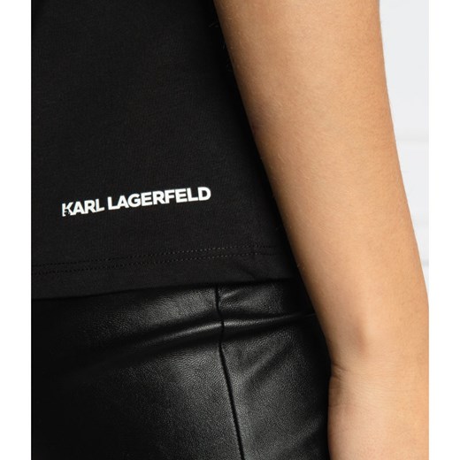 Karl Lagerfeld T-shirt Ikonik Rhinestone | Regular Fit Karl Lagerfeld XS okazja Gomez Fashion Store