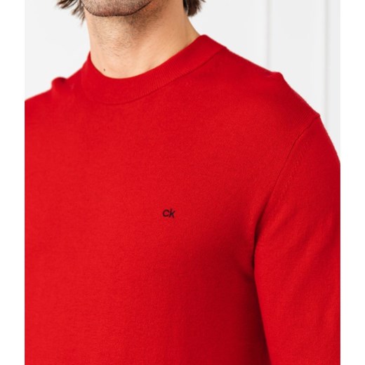 Calvin Klein Sweter EMBROIDERY | Regular Fit | z dodatkiem wełny Calvin Klein L okazja Gomez Fashion Store