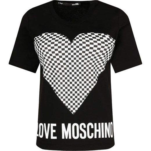 Bluzka damska Love Moschino czarna z okrągłym dekoltem 