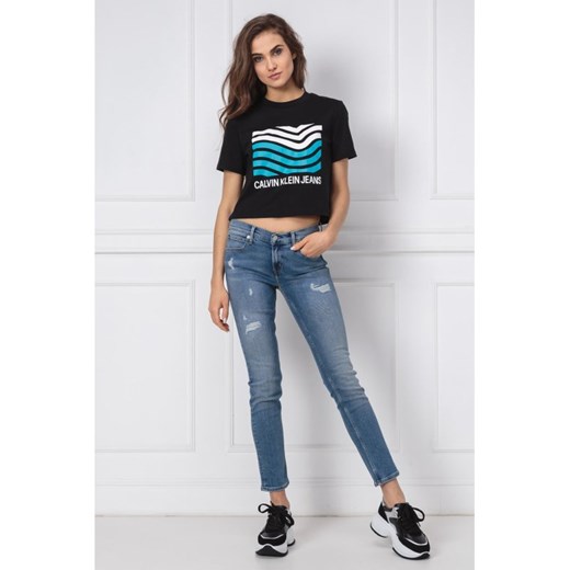 CALVIN KLEIN JEANS T-shirt MODERNIST WAVE | Cropped Fit L wyprzedaż Gomez Fashion Store