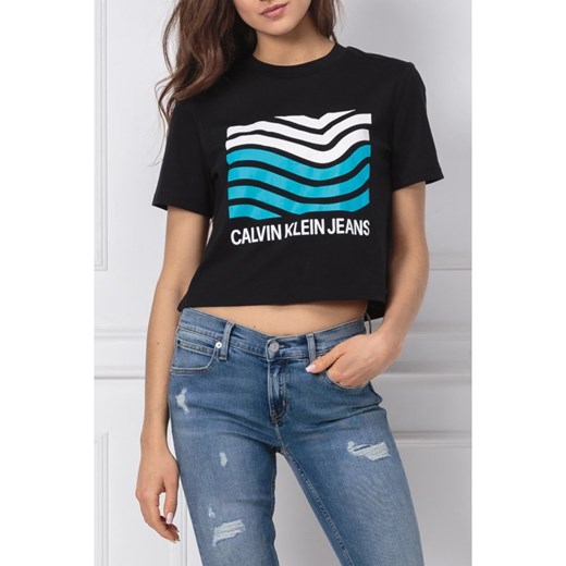 CALVIN KLEIN JEANS T-shirt MODERNIST WAVE | Cropped Fit L promocja Gomez Fashion Store