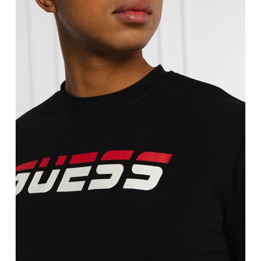 T-shirt męski Guess bawełniany czarny z napisem 