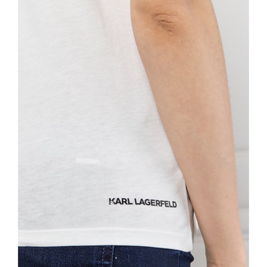 Karl Lagerfeld T-shirt Rhinestone | Regular Fit Karl Lagerfeld S okazja Gomez Fashion Store