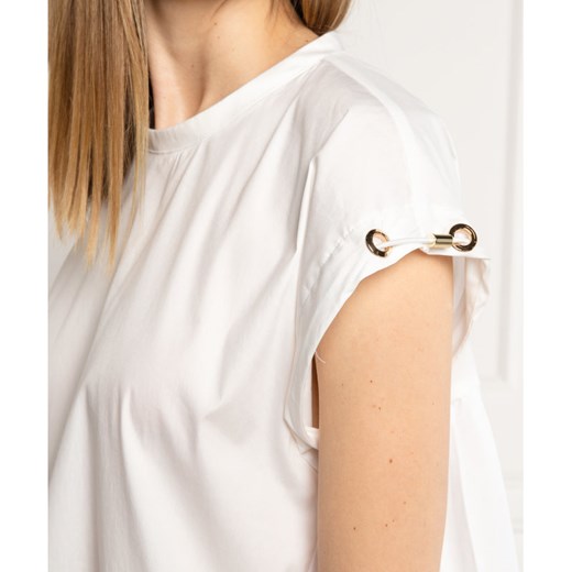Bluzka damska Twin Set z krótkim rękawem casual z okrągłym dekoltem 