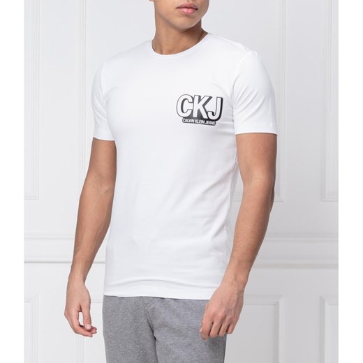 CALVIN KLEIN JEANS T-shirt CKJ GRAPHIC CHEST | Slim Fit L wyprzedaż Gomez Fashion Store
