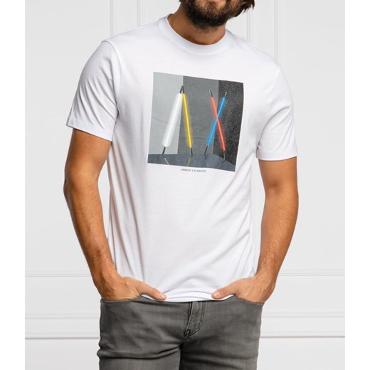 T-shirt męski Armani Exchange wielokolorowy z nadrukami 