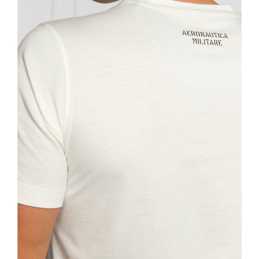 T-shirt męski biały Aeronautica Militare z krótkim rękawem 