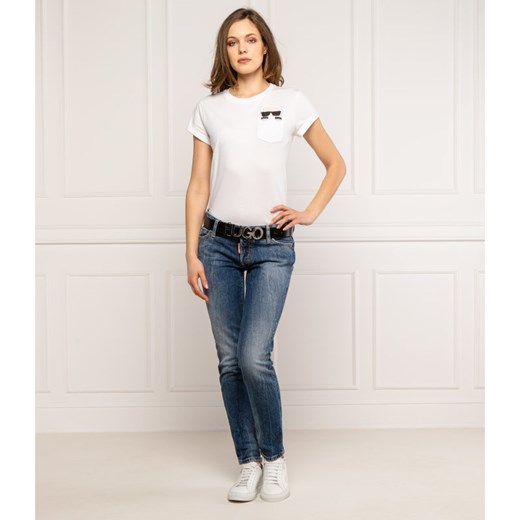 Karl Lagerfeld T-shirt Ikonik | Regular Fit Karl Lagerfeld XS wyprzedaż Gomez Fashion Store