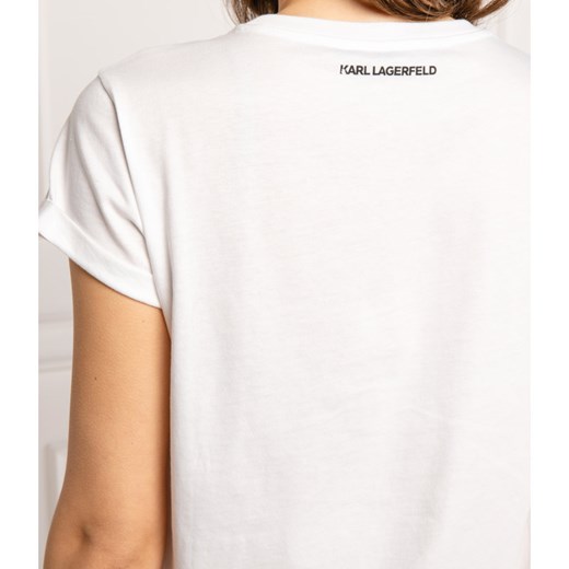 Karl Lagerfeld T-shirt Ikonik | Regular Fit Karl Lagerfeld XS okazyjna cena Gomez Fashion Store